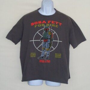 STAR WARS Boba Fett For Hire Tshirt, 2XL, Gray SS